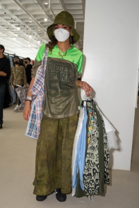 Street style at Comme des Garcons Sample Sale in New York.